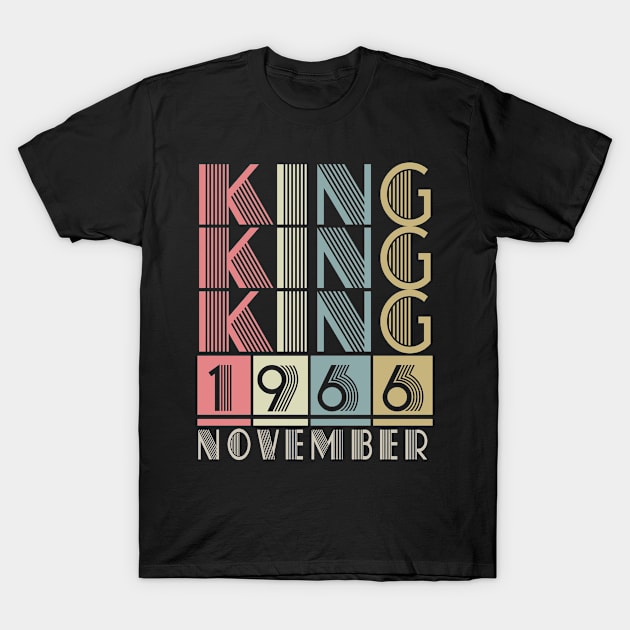 1966 - King November Retro Vintage Birthday T-Shirt by ReneeCummings